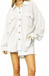 Davi & Dani Waffle Knit Relaxed Fit Top In White In White