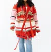 Davi & Dani What You Love Fringe Cardigan In Multi-colored In Multi