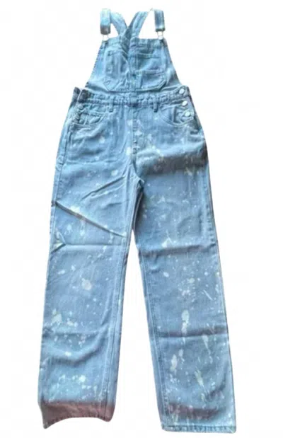 Davi & Dani Women's Bleach Splat Overall In Denim In Blue