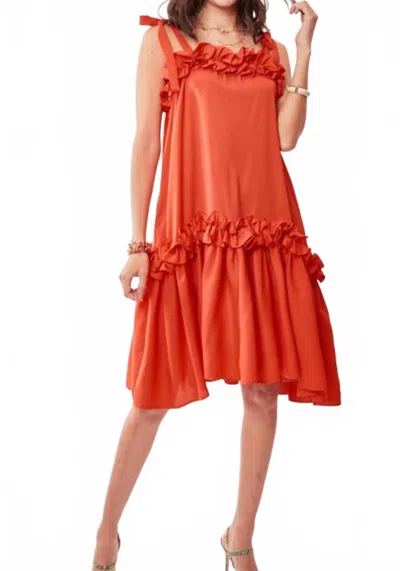 Davi & Dani Women's Frill Ruffle Swing Dress In Red