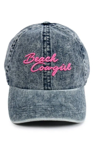 David & Young Beach Cowgirl Embroidered Baseball Cap In Blue