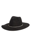 David & Young Bling Band Faux Suede Panama Hat In Black