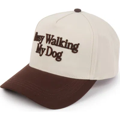 David & Young Busy Walking My Dog 3d Snapback Cap In Brown