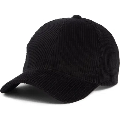 David & Young Corduroy Baseball Cap In Black
