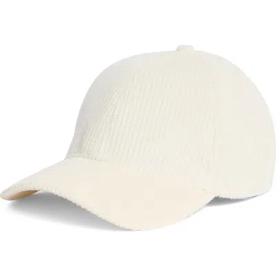David & Young Corduroy Baseball Cap In White