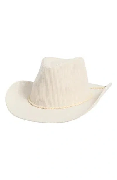 David & Young Corduroy Cowboy Hat In White