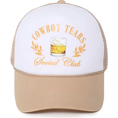 David & Young Cowboy Tears Social Club Trucker Hat In White