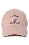 DAVID & YOUNG COWGIRL BEACH CLUB EMBROIDERED COTTON BASEBALL CAP