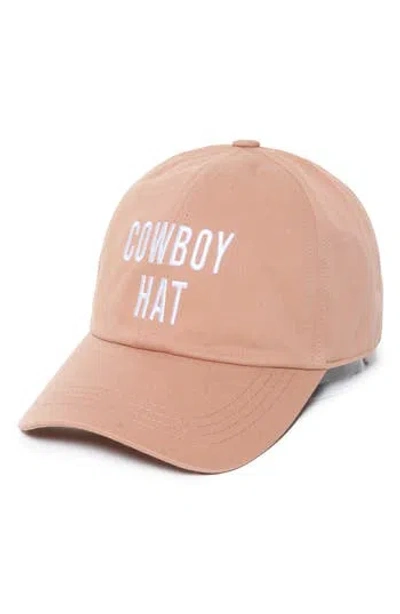 David & Young Embroidered Cowboy Hat Baseball Cap In Pink