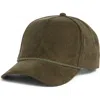 David & Young Faux Suede Baseball Cap In Green