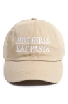 David & Young Hot Girls Eat Pasta Cotton Baseball Cap