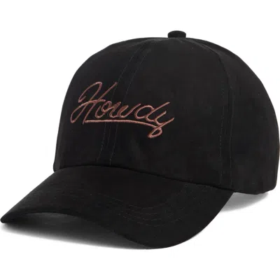 David & Young 'howdy' Embroidered Baseball Cap In Black