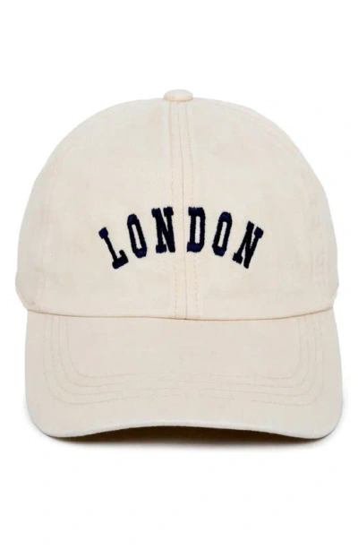 David & Young London Embroidered Cotton Baseball Cap In Beige