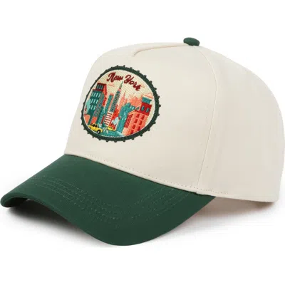 David & Young New York Embroidered Patch Cotton Baseball Cap In Multi