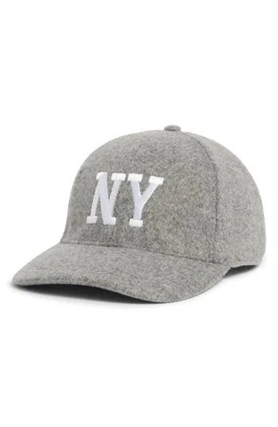 David & Young New York Felt Dad Adjustable Baseball Cap In Gray