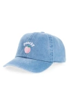 David & Young Peachy Adjustable Cotton Baseball Cap In Blue