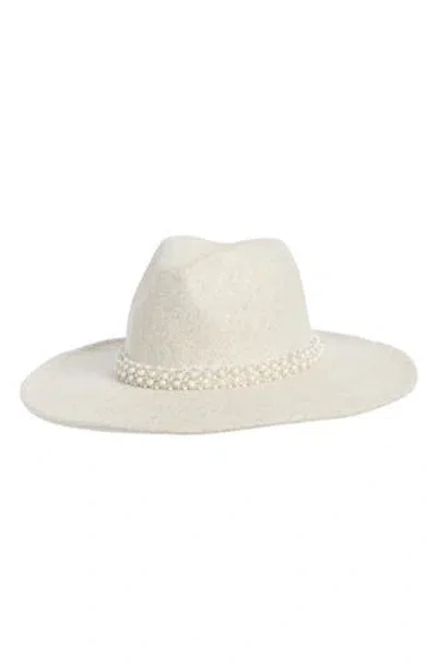 David & Young Pearl Band Faux Suede Panama Hat In Sand