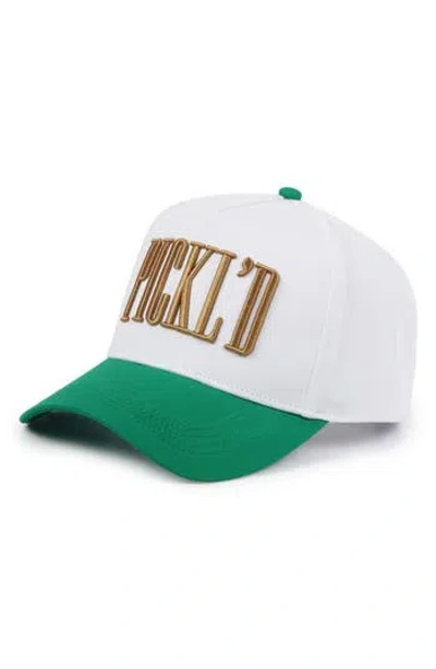 David & Young Pickl'd Embroidered Cotton Baseball Cap In Multi