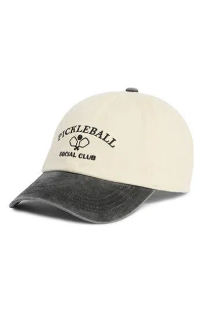 David & Young 'pickleball' Embroidered Baseball Cap In Black