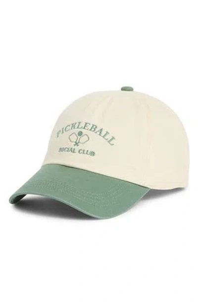 David & Young 'pickleball' Embroidered Baseball Cap In Green