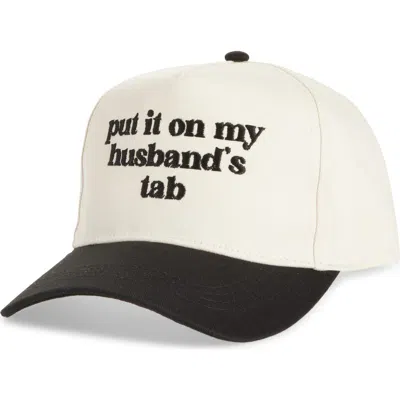 David & Young Put It On Husband's Tab Cotton Baseball Cap In Neutral