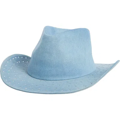 David & Young Rhinestone Embellished Cowboy Hat In Blue