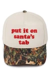 David & Young Santa's Tab Cotton Baseball Cap In Red