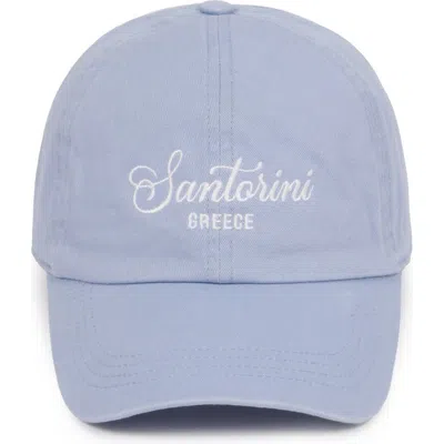 David & Young Santorini Greece Cotton Baseball Cap In Light 
