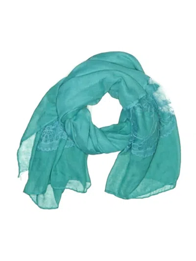 Pre-owned David & Young Scarf In Teal