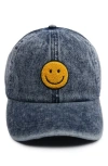 DAVID & YOUNG SMILEY FACE PATCH DENIM BASEBALL HAT