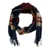 David & Young Soft Plaid Winter Scarf In Blue