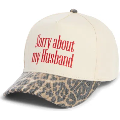 David & Young Sorry About My Husband Baseball Cap In Leopard