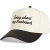David & Young Sorry About My Husband Cotton Baseball Cap In Neutral