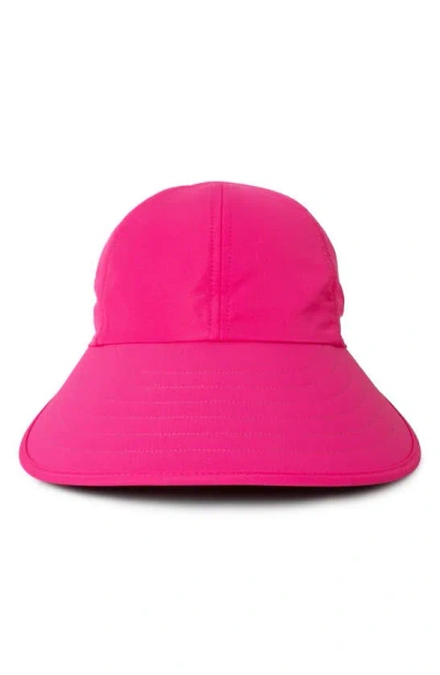 David & Young Sunblocker Wide Brim Pony Tail Cap In Pink