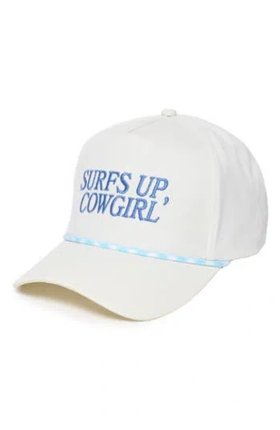 David & Young Surfs Up Embroidered Baseball Cap In White