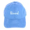 David & Young Women's Blessed Embroidered Denim Baseball Cap Hat In Multi