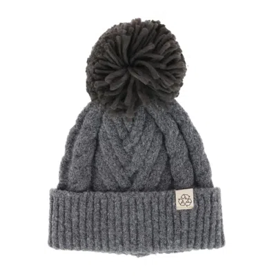 David & Young Women's Chevron Knit Winter Beanie With Matching Yarn Pom In Multi