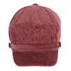 David & Young Women's Corduroy Cabbie Hat With Buttons In White