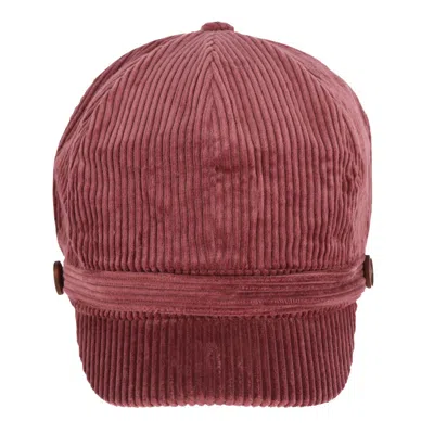 David & Young Women's Corduroy Cabbie Hat With Buttons In White