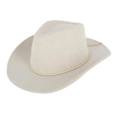 David & Young Women's Courduroy Cowboy Hat With Braided Suede Hat Band In Multi