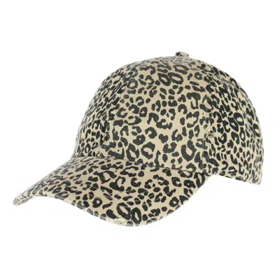 David & Young Women's Distressed Leopard Print Baseball Hat In Multi