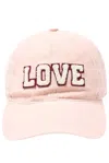 David & Young Women's Love Chenille Patch Cap In Pink In Pink