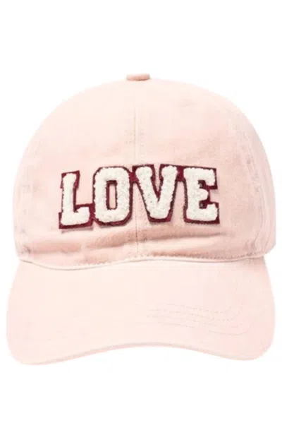 David & Young Women's Love Chenille Patch Cap In Pink