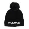 David & Young Women's Mama Knit Winter Beanie With Matching Pom In Black