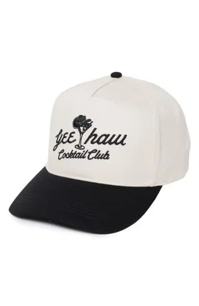 David & Young Yee-haw Embroidered Baseball Cap In White