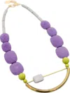 David Aubrey Jewelry Women's Acrylic Glass And Magnesite Necklace In Purple In Purple