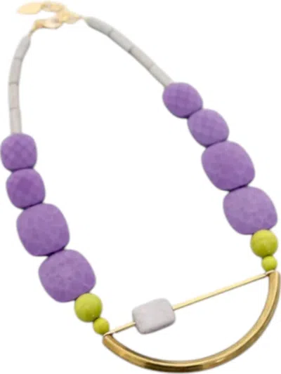 David Aubrey Jewelry Women's Acrylic Glass And Magnesite Necklace In Purple
