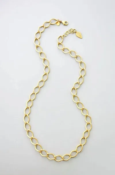 David Aubrey Jewelry Women's Brushed Link Necklace In Gold