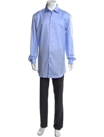 Pre-owned David August Long Sleeve Dress Shirt In Blue