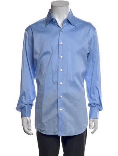 Pre-owned David August Long Sleeve Dress Shirt In Blue